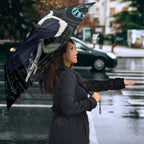 New Zealand Huia Bird Umbrella Paua Shell Maori Pattern