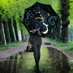 New Zealand Huia Bird Umbrella Paua Shell Maori Pattern