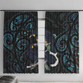 New Zealand Huia Bird Window Curtain Paua Shell Maori Pattern