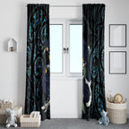 New Zealand Huia Bird Window Curtain Paua Shell Maori Pattern