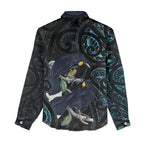 New Zealand Huia Bird Women Casual Shirt Paua Shell Maori Pattern