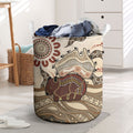 Australia Wombat Laundry Basket Aussie Map Aboriginal Pattern