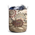 Australia Wombat Laundry Basket Aussie Map Aboriginal Pattern