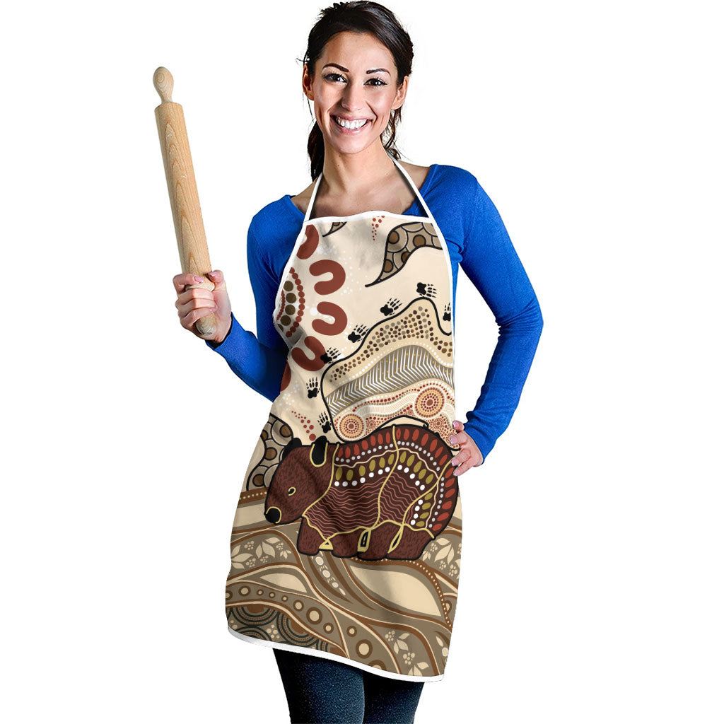 Australia Wombat Apron Aussie Map Aboriginal Pattern