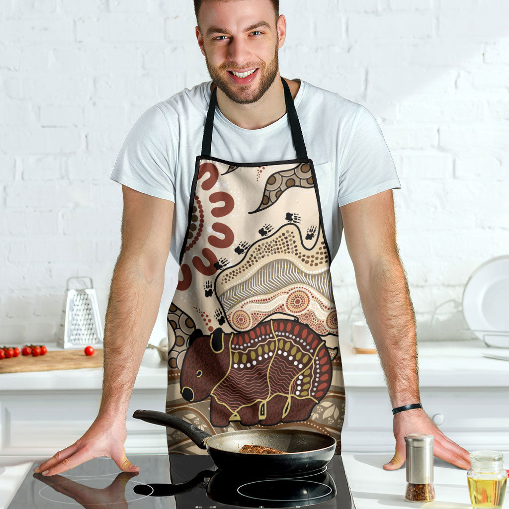 Australia Wombat Apron Aussie Map Aboriginal Pattern