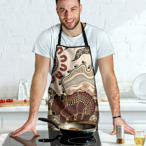 Australia Wombat Apron Aussie Map Aboriginal Pattern