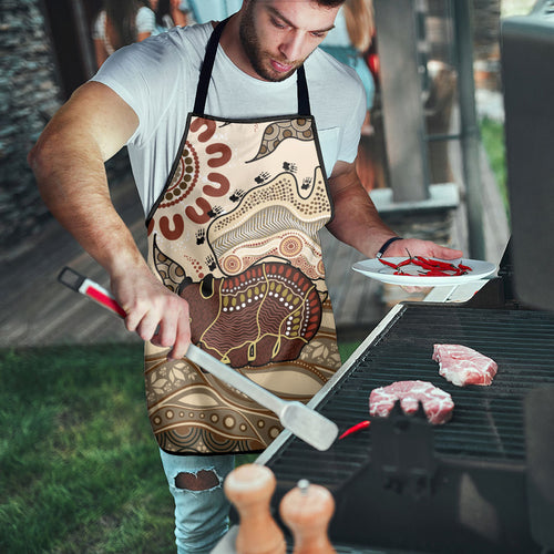 Australia Wombat Apron Aussie Map Aboriginal Pattern