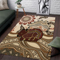 Australia Wombat Area Rug Aussie Map Aboriginal Pattern