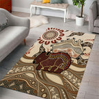 Australia Wombat Area Rug Aussie Map Aboriginal Pattern