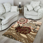 Australia Wombat Area Rug Aussie Map Aboriginal Pattern