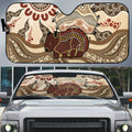 Australia Wombat Auto Sun Shade Aussie Map Aboriginal Pattern