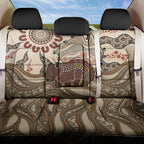 Australia Wombat Back Car Seat Cover Aussie Map Aboriginal Pattern