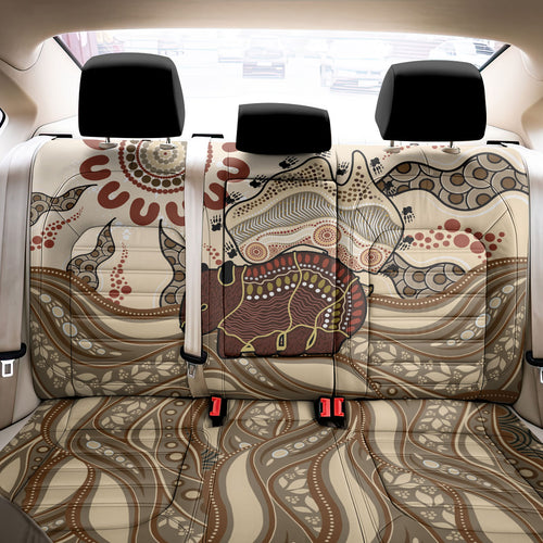 Australia Wombat Back Car Seat Cover Aussie Map Aboriginal Pattern