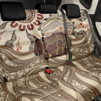 Australia Wombat Back Car Seat Cover Aussie Map Aboriginal Pattern