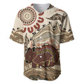 Australia Wombat Baseball Jersey Aussie Map Aboriginal Pattern