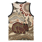 Australia Wombat Basketball Jersey Aussie Map Aboriginal Pattern