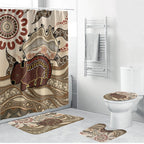 Australia Wombat Bathroom Set Aussie Map Aboriginal Pattern
