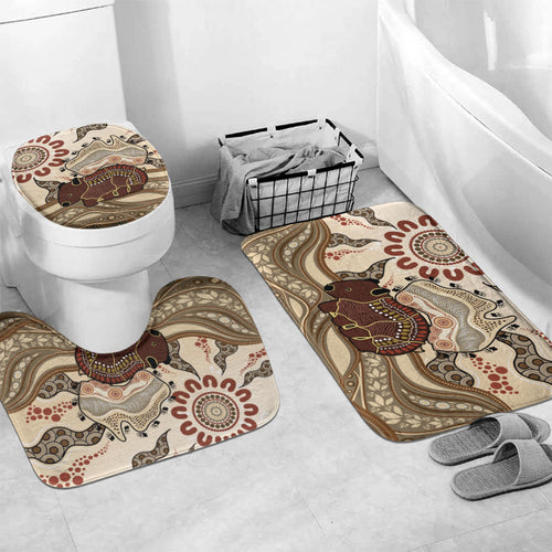 Australia Wombat Bathroom Set Aussie Map Aboriginal Pattern