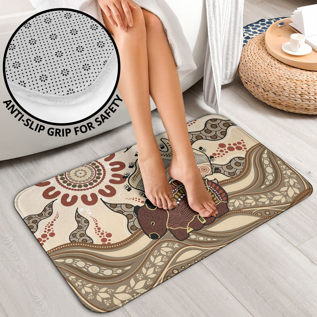 Australia Wombat Bathroom Set Aussie Map Aboriginal Pattern