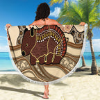 Australia Wombat Beach Blanket Aussie Map Aboriginal Pattern