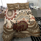 Australia Wombat Bedding Set Aussie Map Aboriginal Pattern