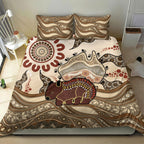 Australia Wombat Bedding Set Aussie Map Aboriginal Pattern