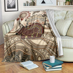 Australia Wombat Blanket Aussie Map Aboriginal Pattern