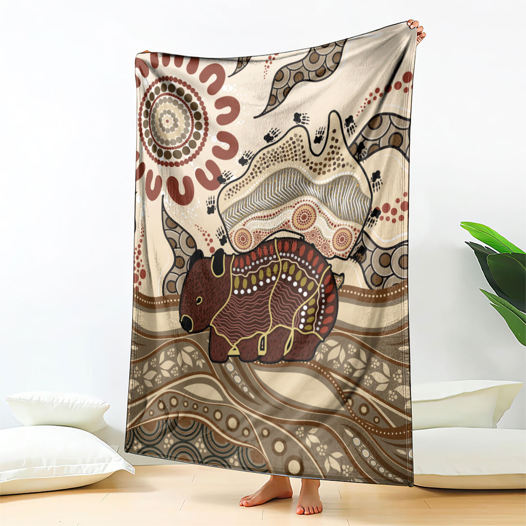 Australia Wombat Blanket Aussie Map Aboriginal Pattern