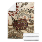 Australia Wombat Blanket Aussie Map Aboriginal Pattern
