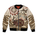 Australia Wombat Bomber Jacket Aussie Map Aboriginal Pattern