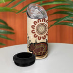 Australia Wombat 4 in 1 Can Cooler Tumbler Aussie Map Aboriginal Pattern