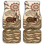 Australia Wombat Car Mats Aussie Map Aboriginal Pattern