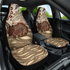 Australia Wombat Car Seat Cover Aussie Map Aboriginal Pattern