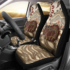 Australia Wombat Car Seat Cover Aussie Map Aboriginal Pattern