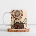 Australia Wombat Ceramic Mug Aussie Map Aboriginal Pattern