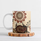 Australia Wombat Ceramic Mug Aussie Map Aboriginal Pattern