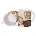 Australia Wombat Ceramic Mug Aussie Map Aboriginal Pattern
