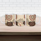 Australia Wombat Ceramic Mug Aussie Map Aboriginal Pattern
