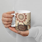 Australia Wombat Ceramic Mug Aussie Map Aboriginal Pattern