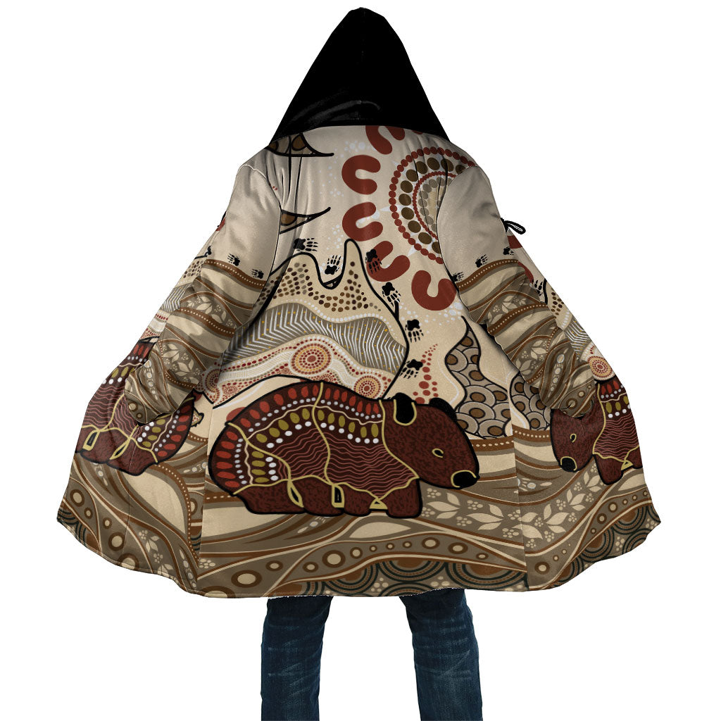 Australia Wombat Cloak Aussie Map Aboriginal Pattern