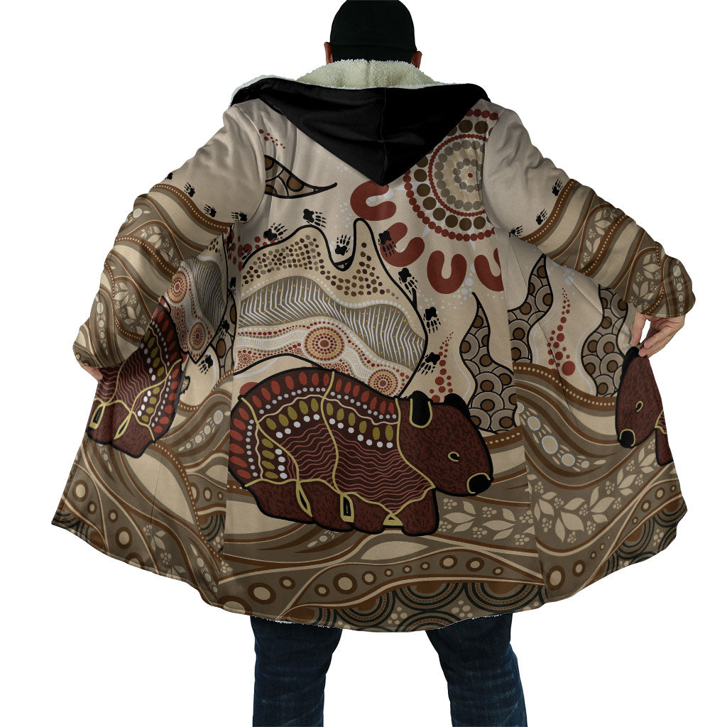 Australia Wombat Cloak Aussie Map Aboriginal Pattern