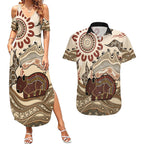Australia Wombat Couples Matching Summer Maxi Dress and Hawaiian Shirt Aussie Map Aboriginal Pattern
