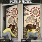 Australia Wombat Door Cover Aussie Map Aboriginal Pattern
