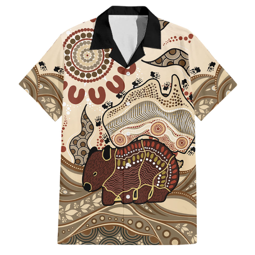 Australia Wombat Family Matching Summer Maxi Dress and Hawaiian Shirt Aussie Map Aboriginal Pattern
