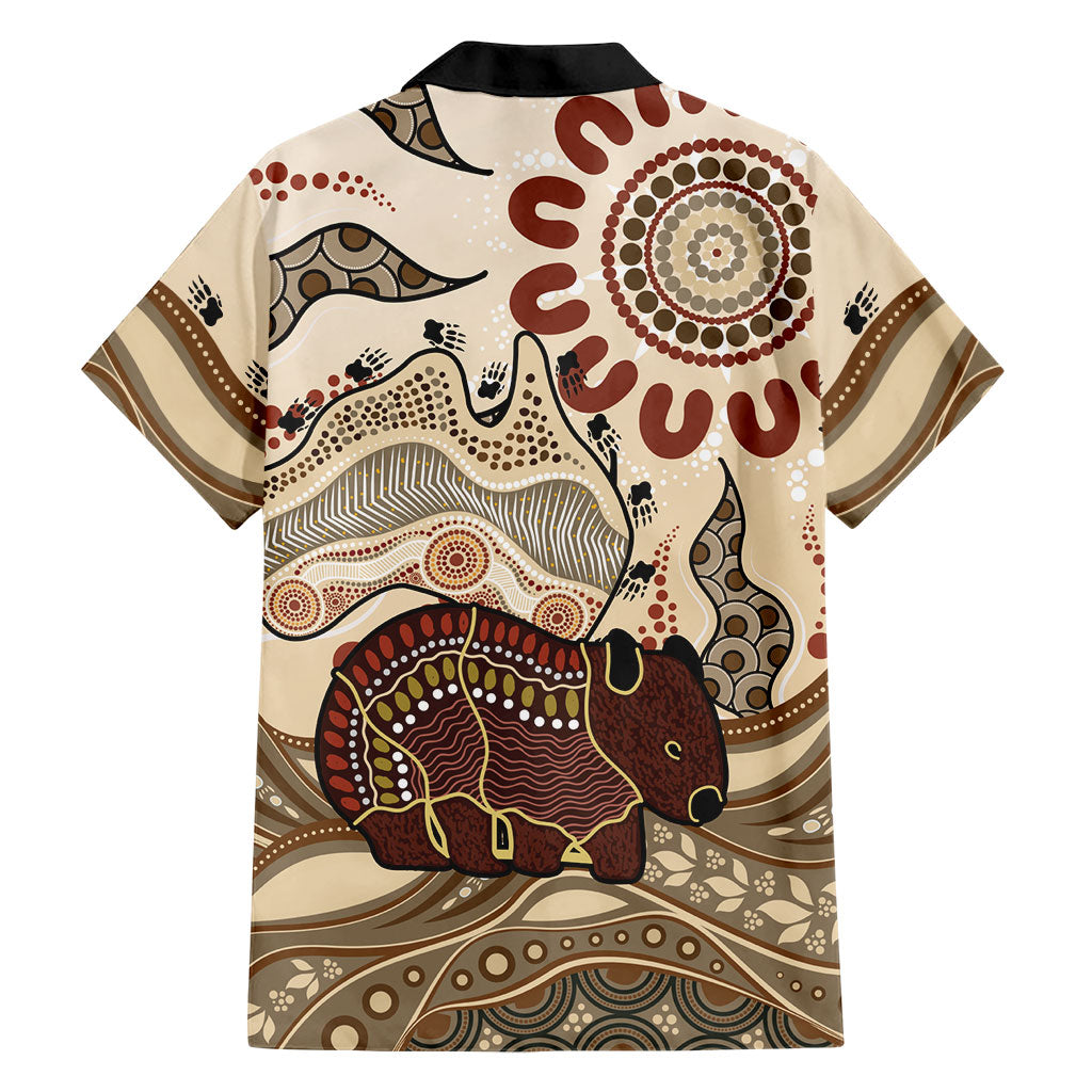 Australia Wombat Family Matching Summer Maxi Dress and Hawaiian Shirt Aussie Map Aboriginal Pattern