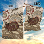 Australia Wombat Garden Flag Aussie Map Aboriginal Pattern