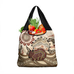 Australia Wombat Grocery Bag Aussie Map Aboriginal Pattern