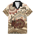 Australia Wombat Hawaiian Shirt Aussie Map Aboriginal Pattern