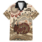Australia Wombat Hawaiian Shirt Aussie Map Aboriginal Pattern