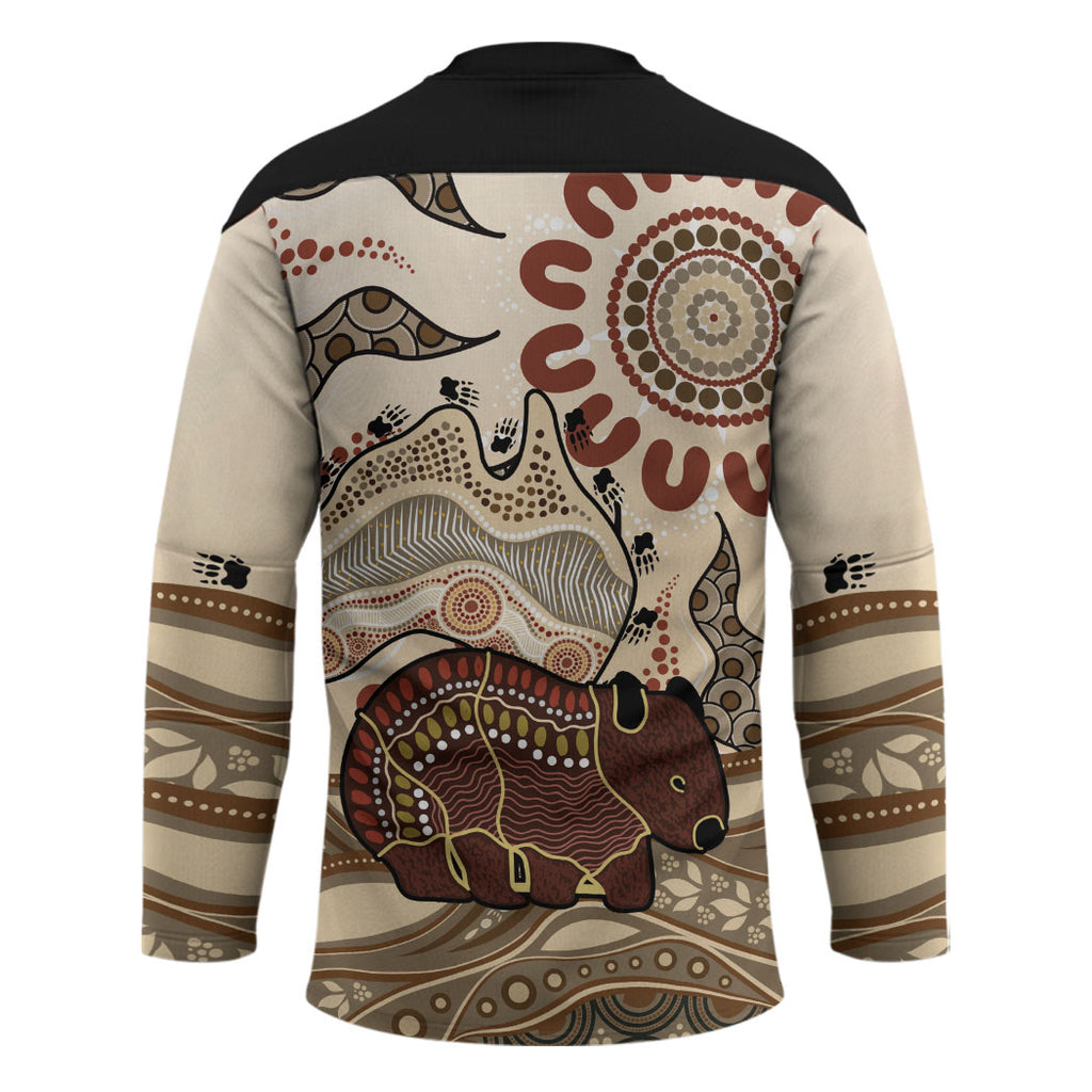 Australia Wombat Hockey Jersey Aussie Map Aboriginal Pattern